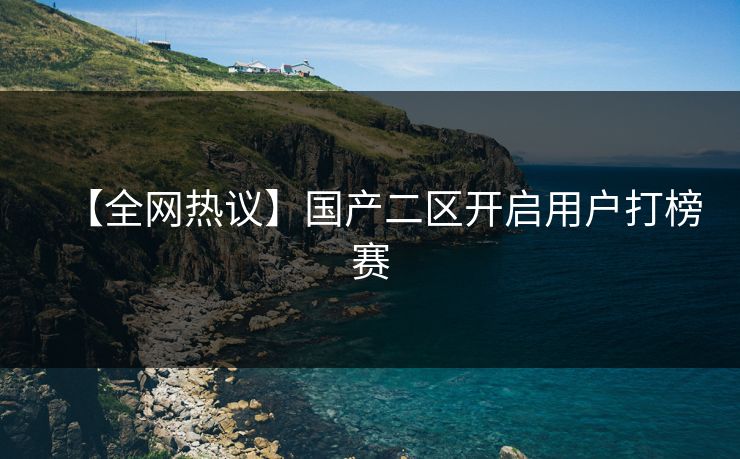 【全网热议】国产二区开启用户打榜赛
