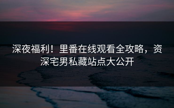 深夜福利！里番在线观看全攻略，资深宅男私藏站点大公开